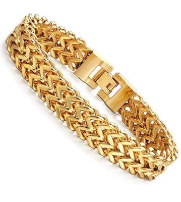 China Square Luxury Mens Personality Stainless Steel Bracelet Positive And Negative Fish Scale Chain Titanium Steel for sale