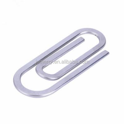 China India Unique Style Stainless Steel Paperclip Shape Silver Slightly Empty Clip For Men for sale