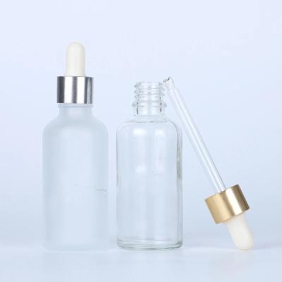 China High Quality Cosmetic Essential Oil 5ml 10ml 15ml 20ml 30ml Clear Skin Care Dropper Glass Bottle for sale