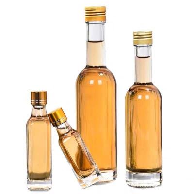 China Factory Price 100ml 200ml Single Square Camellia Oil Small Glass Bottles For Olive Oil for sale