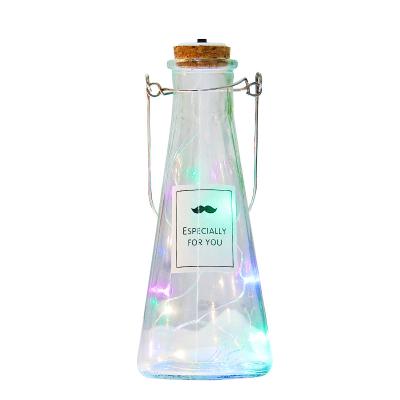 China Festival Gift Unique Design Colored Led Fairy Lights Glass Bottles With Cork For Light Decoration Gift for sale