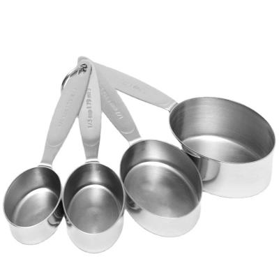 China 4pcs Stainless Steel Premium Stackable Measuring Cups Set With Scale Tools Kitchen Cooking Seasoning Cup for sale