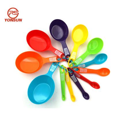 China Viable Colorful Plastic Measuring Cups 12pcs Measuring Cup Set Bakery Pastry Kitchen Powder Baking Tools Kit for sale