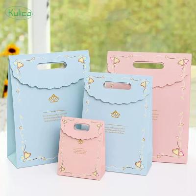 China Handmade KULICA Gift Bag Princess Pink Skin Care Luxury Shoe Bag Shopping Packaging Paper Bags With Your Own LOGO for sale