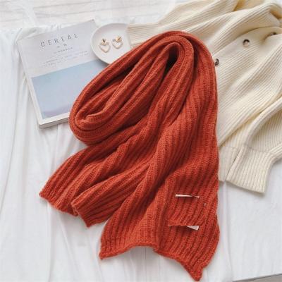 China Keeping Warm Fashion Women Store Large Oversized Knitted Acrylic Chunky Fluffy Scarf Winter Scarf for sale