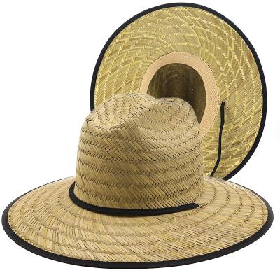 China Wholesale Image Beach Sun Straw Hat Panama Straw Hat Lifeguard For Men And Women Straw Beach Hats With Logos for sale