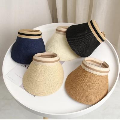 China Character Women's Wide Brim Sun Hats Straw Golf Visor Summer Beach Panama Garden Hat For Women Kids for sale