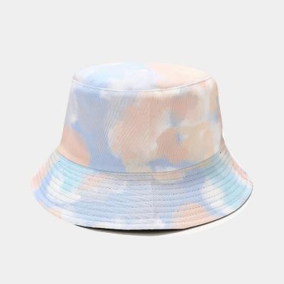 China Fashion Designer Reversible Custom Logo Printed Cotton Tie Dye Fisherman Bucket Hat for sale