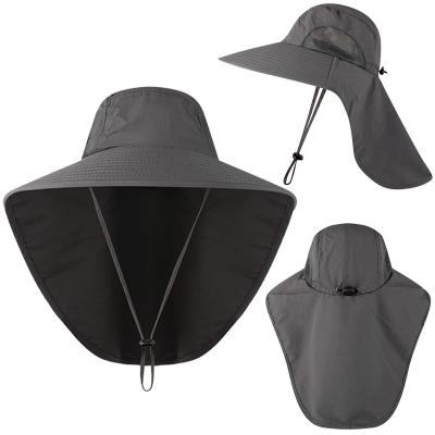 China Sporty Wholesale UV Hat Fisherman Single Vent Sunshade Cycling Mountaineering Caps With String Sun Camping Hat for sale