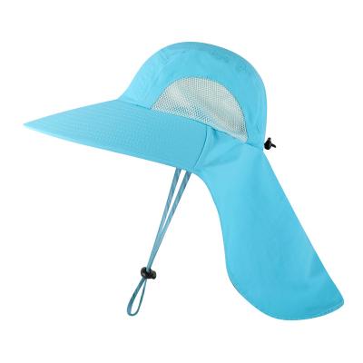 China Sporty Wholesale UV Hat Fisherman Single Vent Sunshade Cycling Mountaineering Caps With String Sun Camping Hat for sale