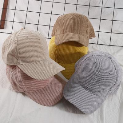 China COMMON peaked solid color hat autumn and winter thickened warm curved brim baseball hat corduroy hat DAD hat for sale