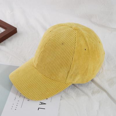 China COMMON peaked solid color hat autumn and winter thickened warm curved brim baseball hat corduroy hat DAD hat for sale