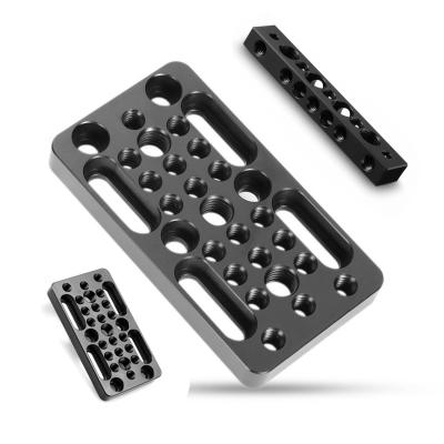 China Custom High Quality Aluminum CNC Camera Cheese Rack Plate Machining Black Anodized Black Top Base Plate for sale