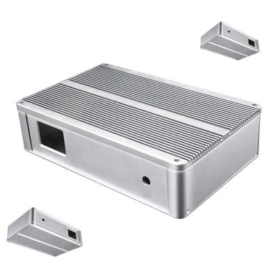 China Custom Aluminum CNC Sandblasting Black Machining Amplifier Housing For Audio Parts for sale