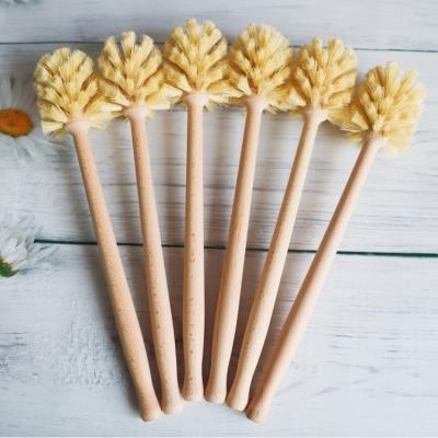 China Viable Wooden Tea Or Bamboo Coffee Brush Cleaning Kitchen Handle Cup Baby Bottle Glass Brush Cleaner for sale