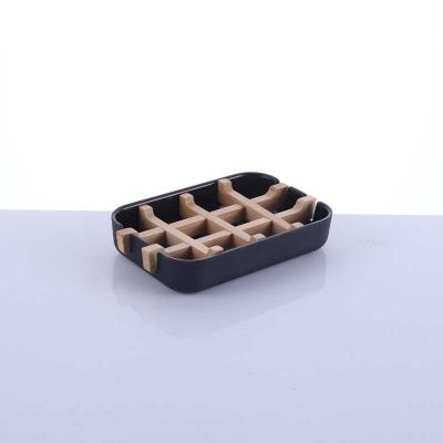 China Disposable Bamboo Fiber Soap Box Detachable Design For Easy Cleaning Bamboo Soap Dish Holder Bamboo In Bathroom for sale