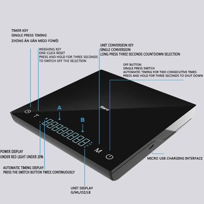 China Best New Kitchen Scalecoffee Scale Hero Digital Coffee Scale with Timer Espresso Coffee Eletcric Scales for sale