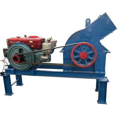 China Mine road and railway popular mini hammer sand machine glass bottle crusher ore pc300*400 diesel hammer crusher for sale