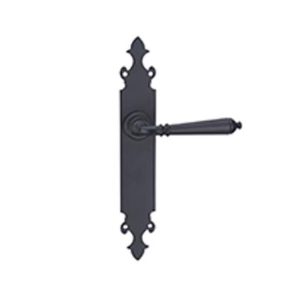 China 002-201072 Modern High Quality Hot Forge Black Iron Plate Door Handle for sale