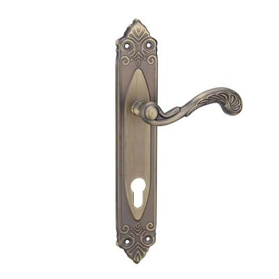 China Modern Durable Classic Style Euro Standard Single Plate Iron Alu Aluminum Door Handle for sale