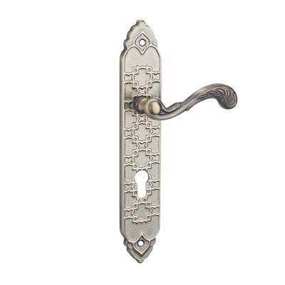 China Curved Modern Handle Accessory Brushed Nickel Plate Zinc Paired Door Handle for sale