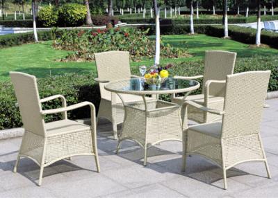 China Light Green Outdoor Rattan Furniture BBQ Dining Set With Armrest for sale