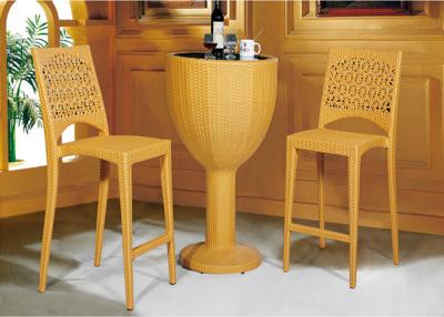 China Yellow Outdoor Rattan Furniture , Wine Glass Table Weather Proof for sale