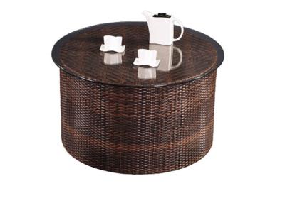 China Round Rattan Garden Table, Wooden Frame With PE Rattan Material for sale