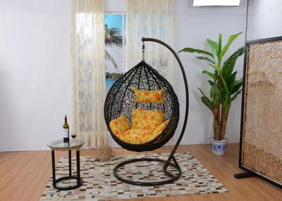 China Black Rattan Swing Chair Hanging Chair / Rattan Egg Swing Chair for sale