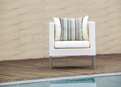 China White Square Outdoor Rattan Chairs For Swimming Pool , 80*80*85cm for sale