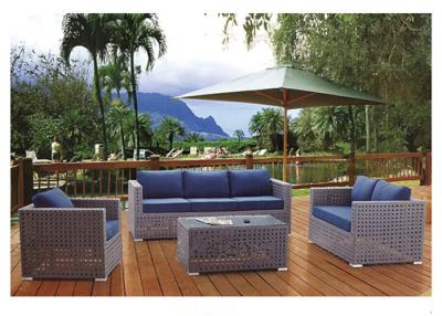 China Mesh 6 Piece PE Rattan Outdoor Furniture Garden Sofa Dining Set for sale