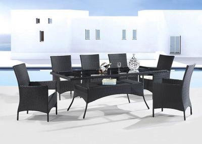 China Black Rattan Dining Set for sale