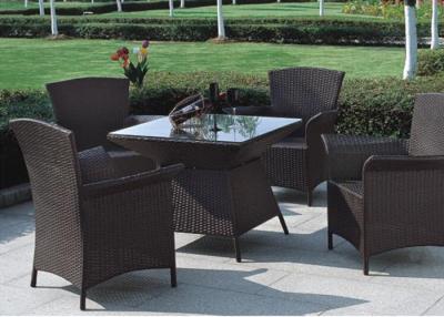 China Weatherproof Brown Rattan Table And Chairs Set for Saloon , BBQ , Resort for sale