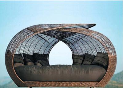 China Eaves Design Rattan Sun Beds All Weather Wicker Chaise Lounge for sale