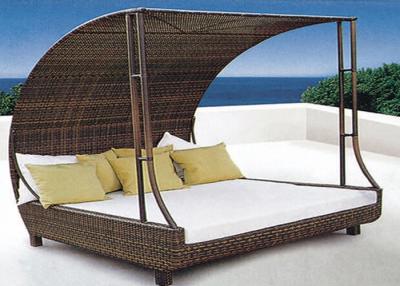 China Anti UV Rattan Sunbeds Outdoor Double Chaise Lounge for Villa for sale