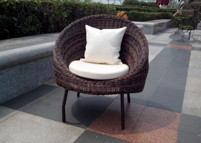 China Modern Round Rattan Chair / Brown Rattan Garden Chairs Customized for sale