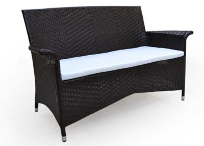 China 2 Seater Rattan Sofa Black , Synthetic Rattan Sofa for Living Room for sale