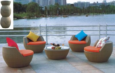 China 4 Pcs Single Sofa Stackable Rattan Garden Furniture With Vase Shape Design for sale