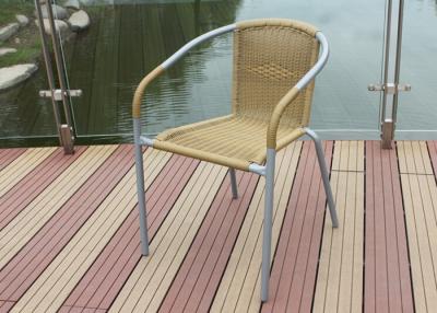 China Simply Yellow Steel And Plastic Rattan Chair Outdoor Furniture For Balcony for sale