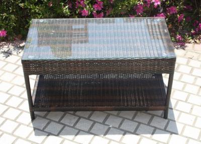 China High Intensity Balcony Rectangular Plastic Rattan Table With Store for sale