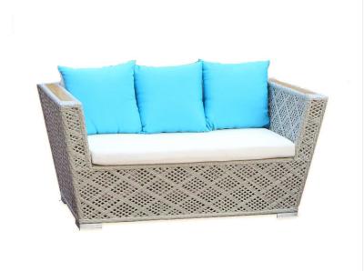 China Outdoor Or Indoor Light Grey Plastic Rattan Sofa Waterproof Dustproof for sale