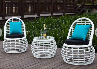 China Simple Outdoor Rattan Tables And Chairs Weather Proof Anti UV for sale