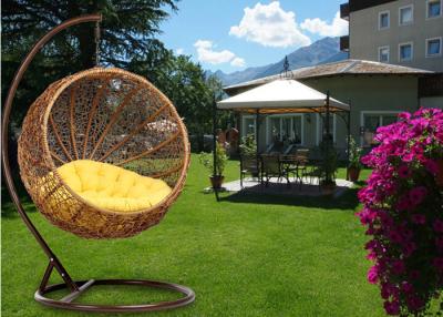 China Round-Shape Outdoor Rattan Furniture / PE Rattan Swing Hanging Chair for sale