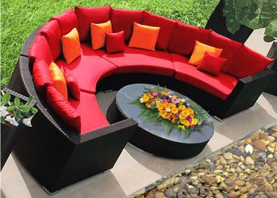 China Resort Half Circle Shape Rattan Corner Sofa Set , All Weather Rattan Garden Furniture for sale