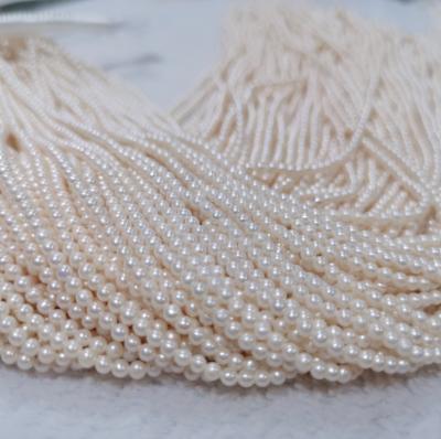 China Jewelry Making 3mm Round High Quality 100% Real AA Natural Baroque Freshwater Pearl Beads String Loose Pearl Necklace For Jewelry Making for sale