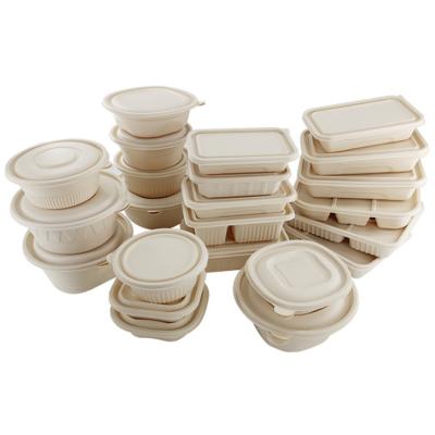 China Eco-Friendly 4 5 Compartments Cornstarch Eco Friendly Biodegradable Disposable Food Container Bento Lunch Box Biodegradable With Lid for sale