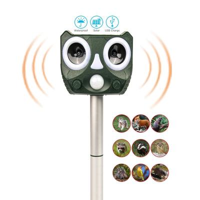 China Viable Ultrasonic Bird Snake Animals Sound Outdoor Solar Waterproof Pest Warning Drive Animal Light Away Control Animal Reflector for sale