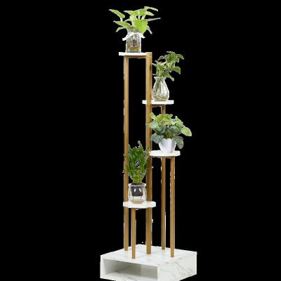 China Contemporary Plant Stand 4 Tier Flower Pot Rack Indoor Outdoor Indoor Vertical Shelves Multiple Shelf Metal Iron Planter Display Rack for sale