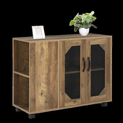 China Factory Adjustable Black Indian Home Display Furniture Sideboard MS Iron With Glass Sideboard Doors (Size) Metal Glass Cabinet for sale