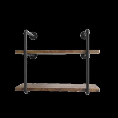 China (Other)Adjustable Pipe Shelf Pipe Shelf Frame Industrial Black Iron Pipe Wall Mounted Shelf Brackets for sale